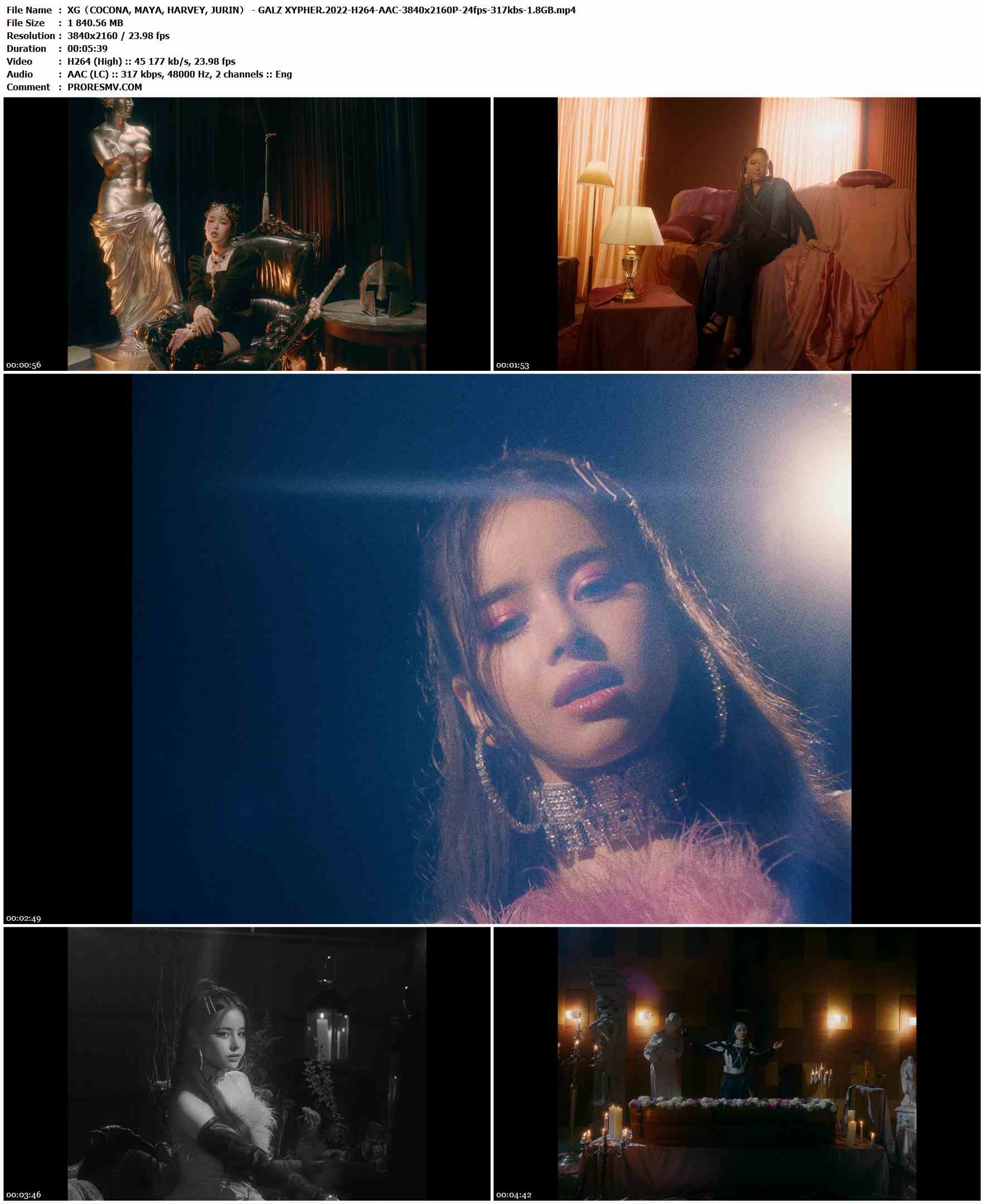 XG（COCONA, MAYA, HARVEY, JURIN） - GALZ XYPHER.2022-H264-AAC-3840x2160P-24fps-317kbs-1.8GB官方MV_高清MV